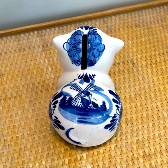 Vintage Delfts Blue porcelain piggy bank figurine made in Holland - Picture 3 of 6
